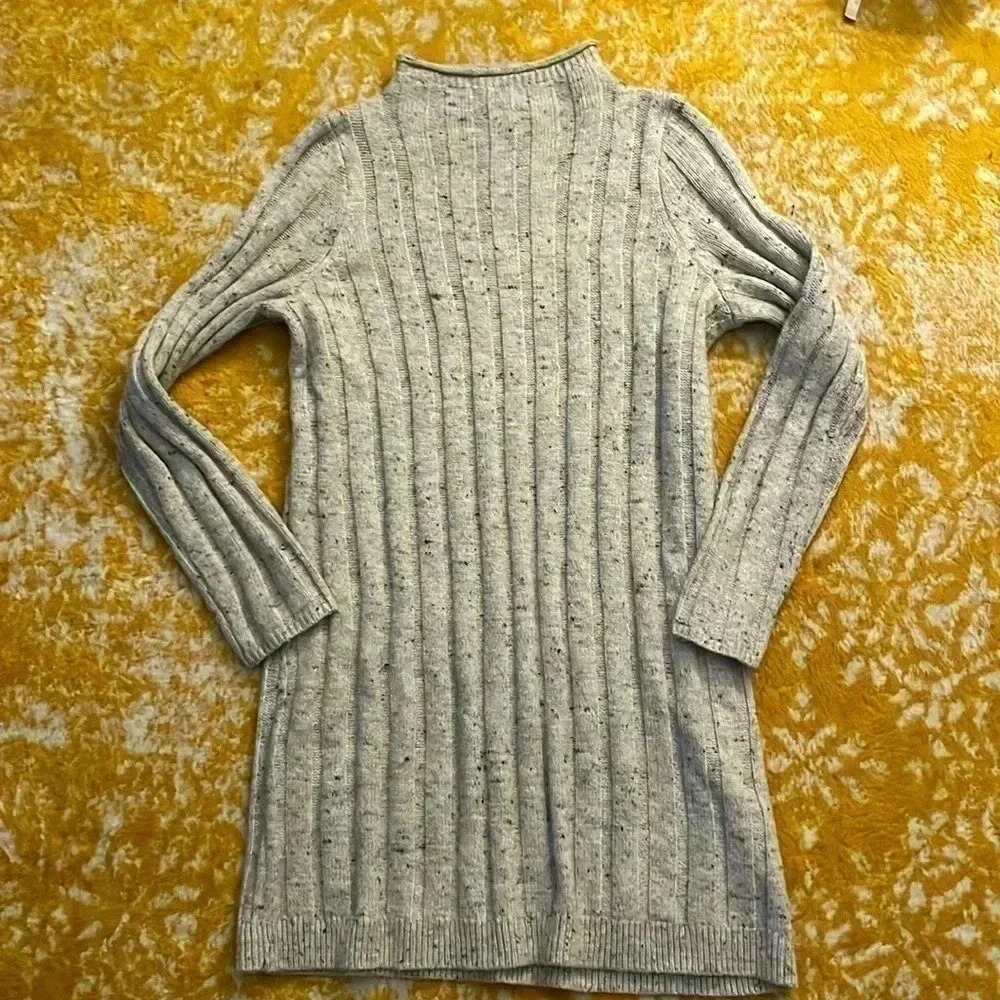 Madewell light gray ribbed mock turtleneck sweater dress M